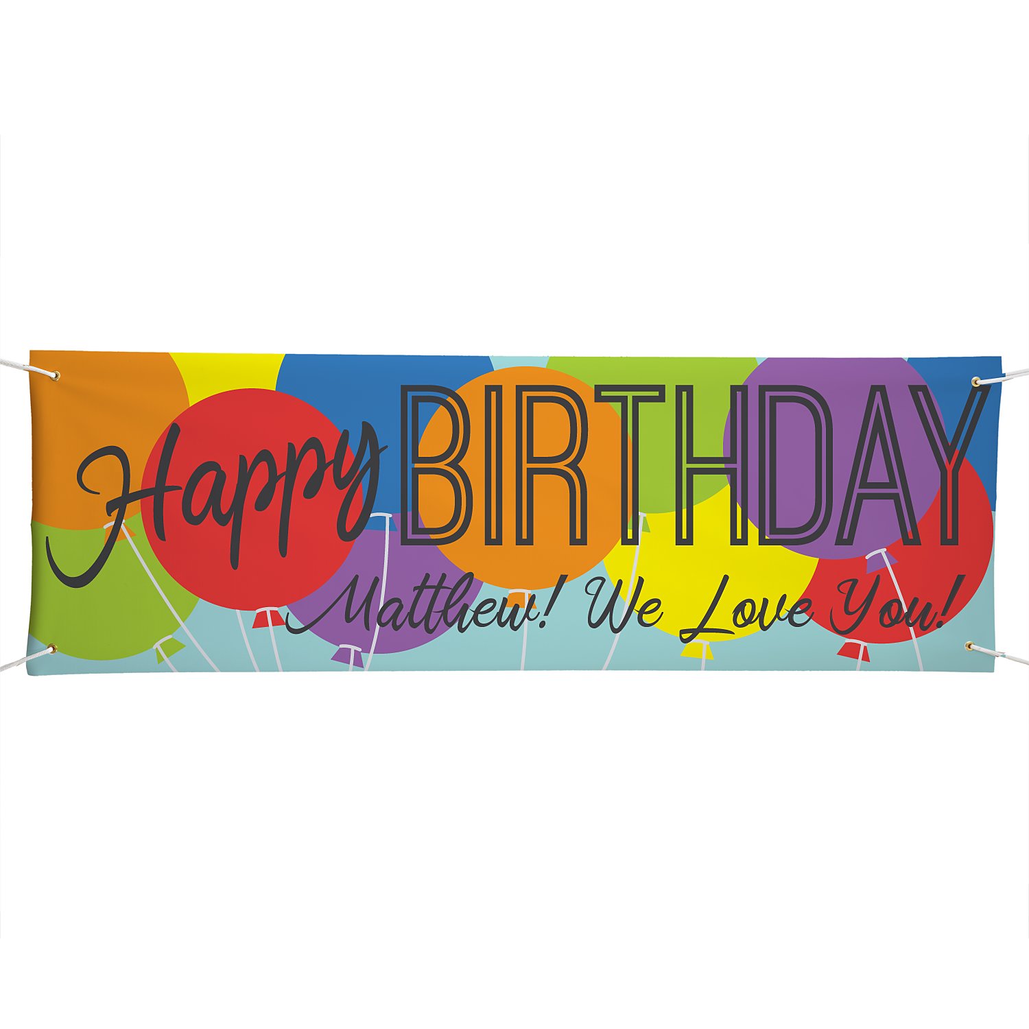 Balloon Birthday Banner-6ft-Primary