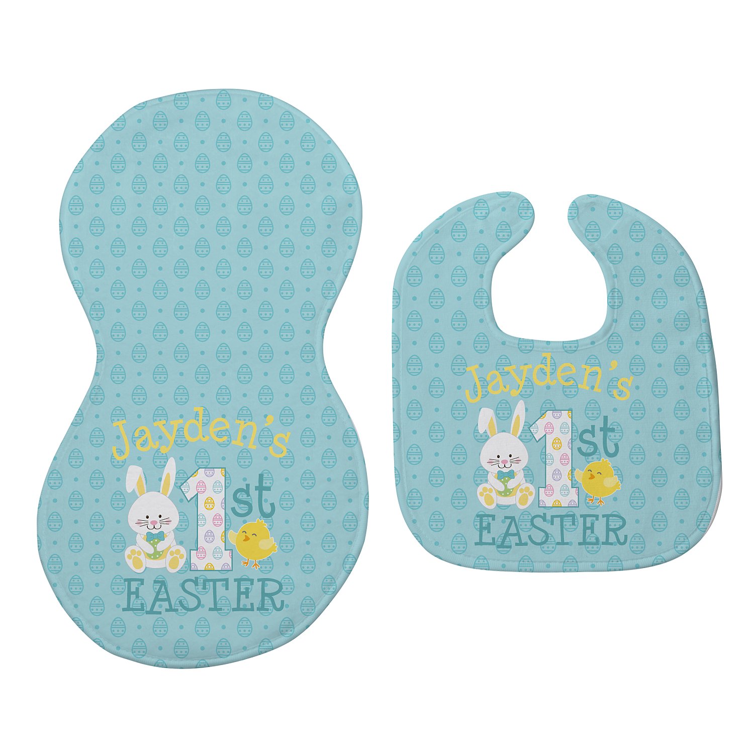 Baby's First Easter Bib & Burpcloth Set - Blue