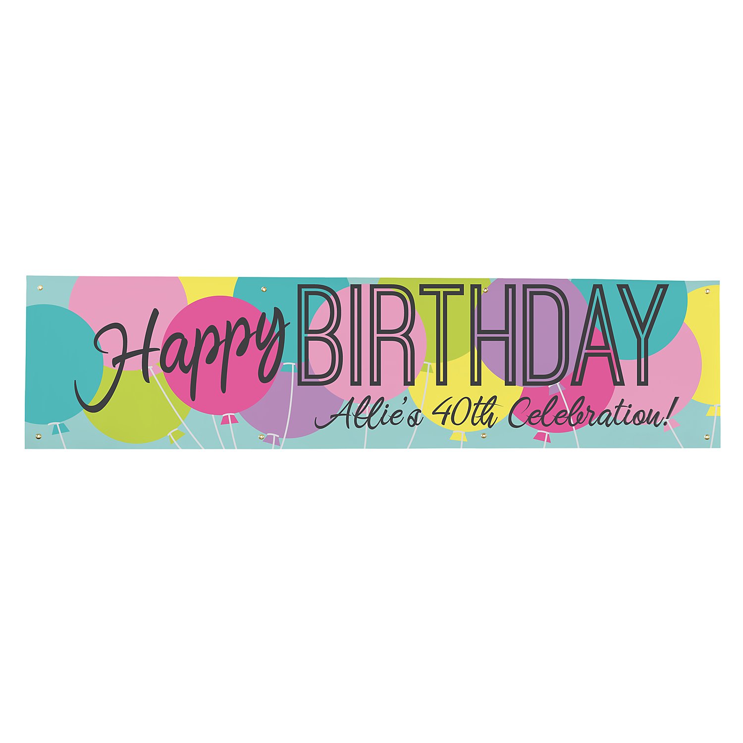 Balloon Birthday Banner-8ft-Pastel