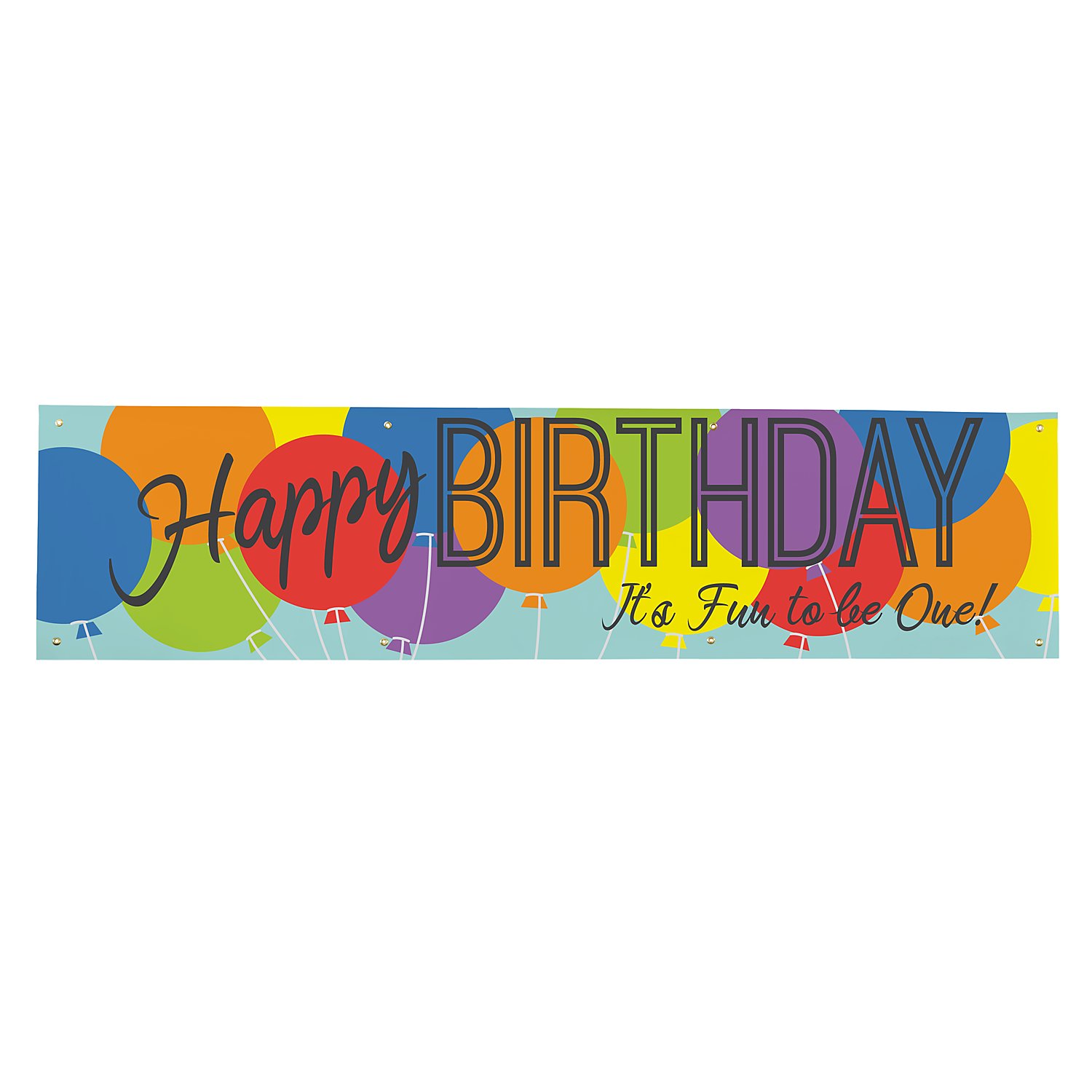 Balloon Birthday Banner-8ft-Primary