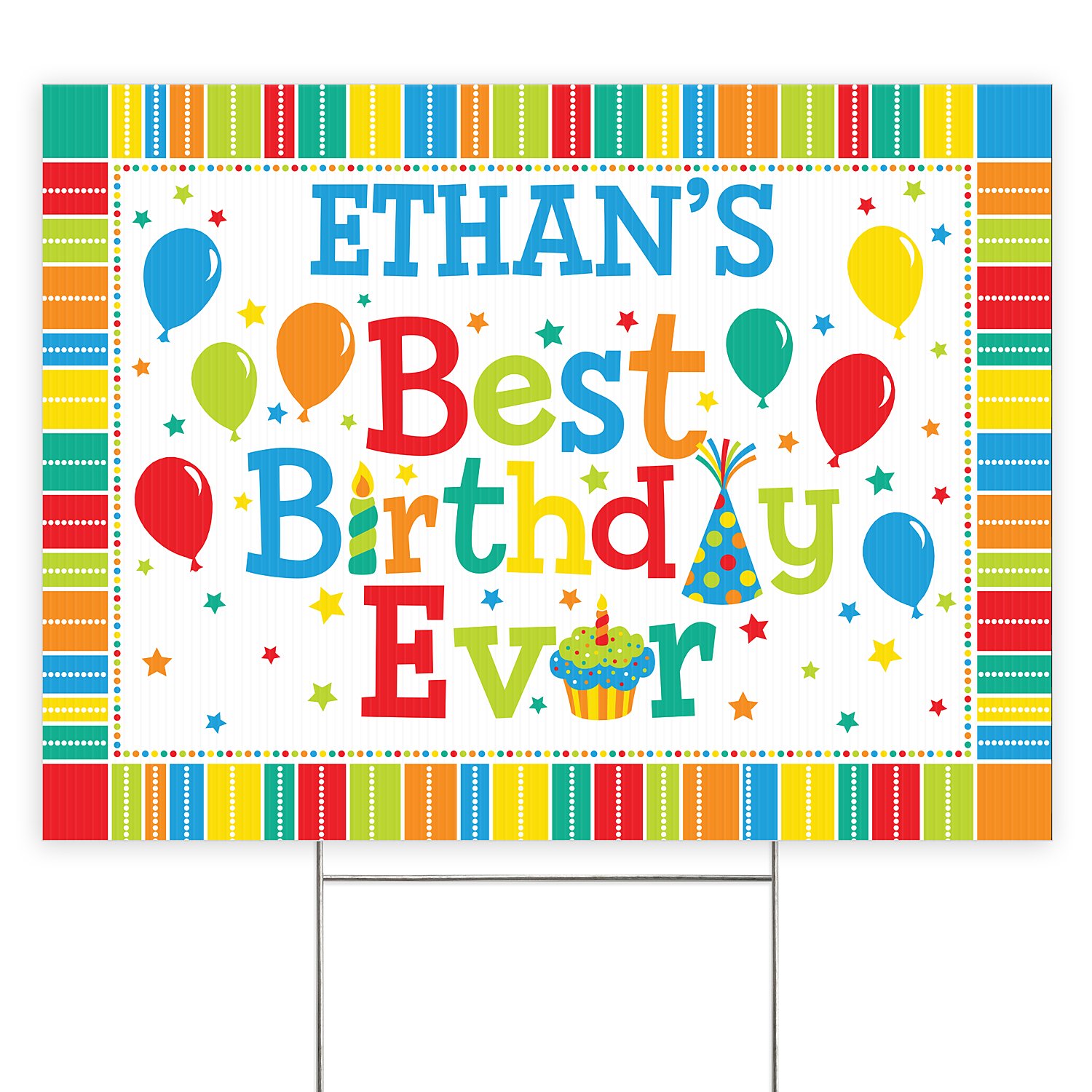 Best Birthday Ever 1 Sided Yard Signs-Boy