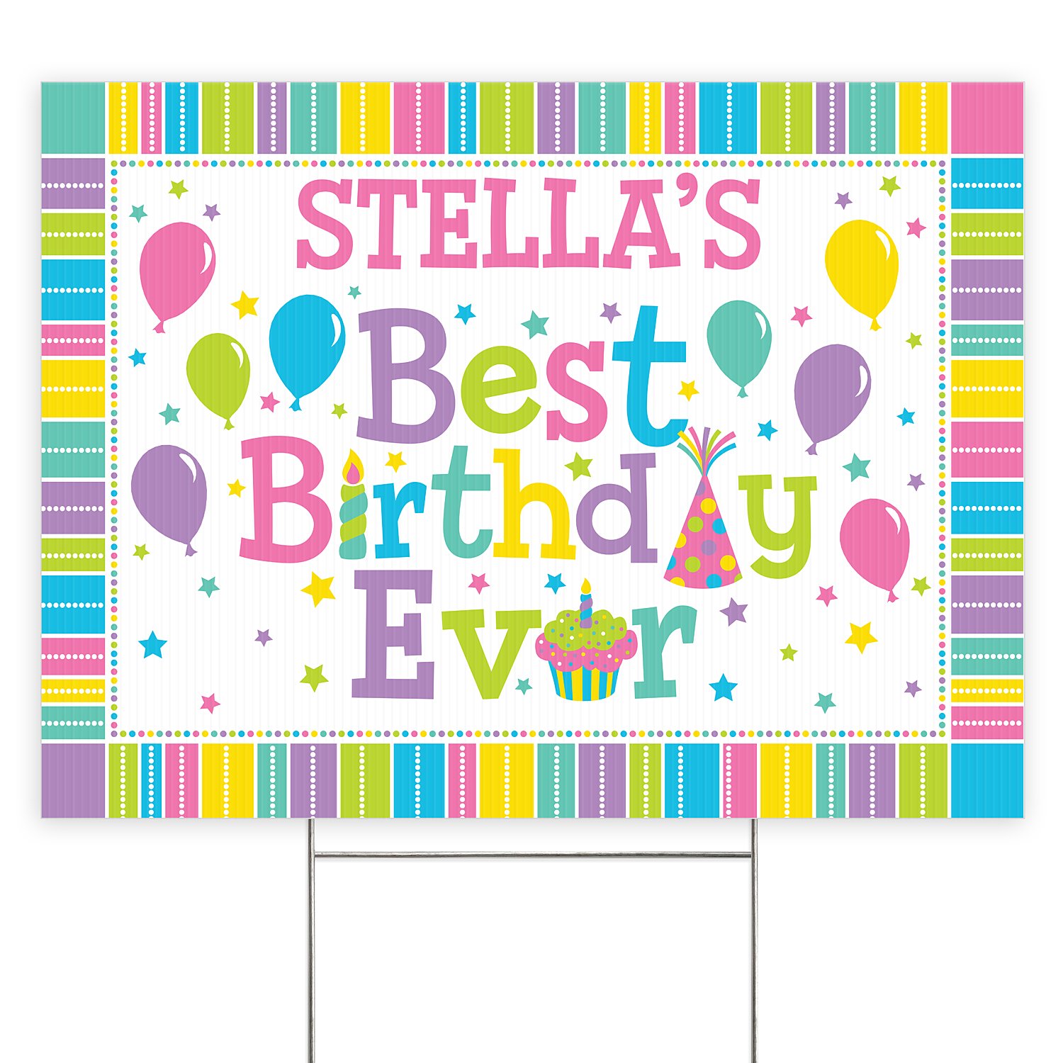 Best Birthday Ever 1 Sided Yard Signs-Girl