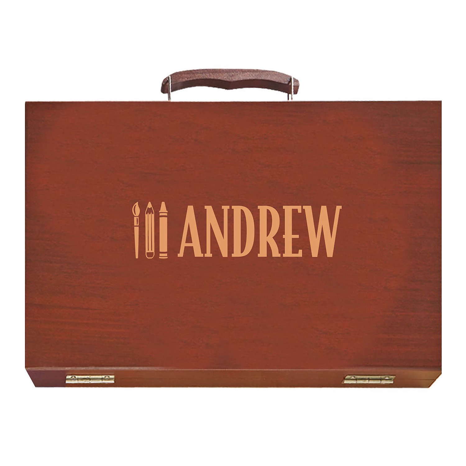 80 Piece Art Set in Wooden Case-Name with Art Graphic