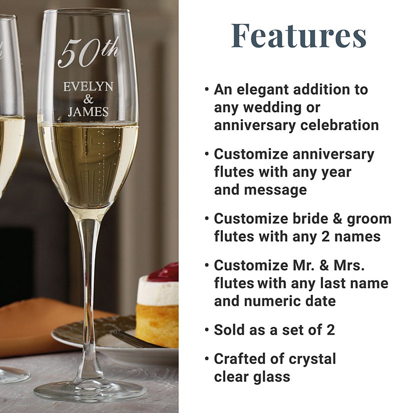 Elegant Champagne Personalized Flutes Set