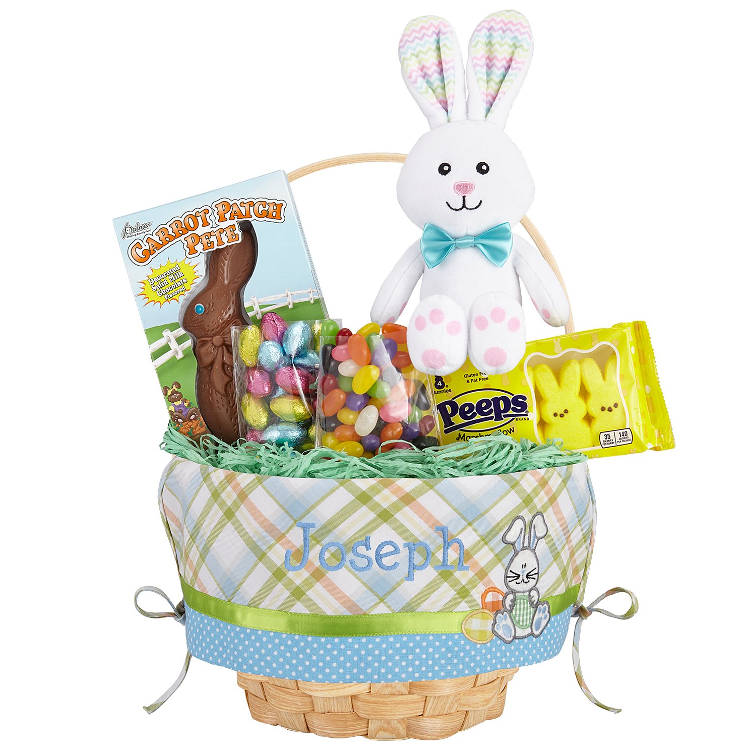 10" Create Your Own Easter Basket - Blue Applique with Candy