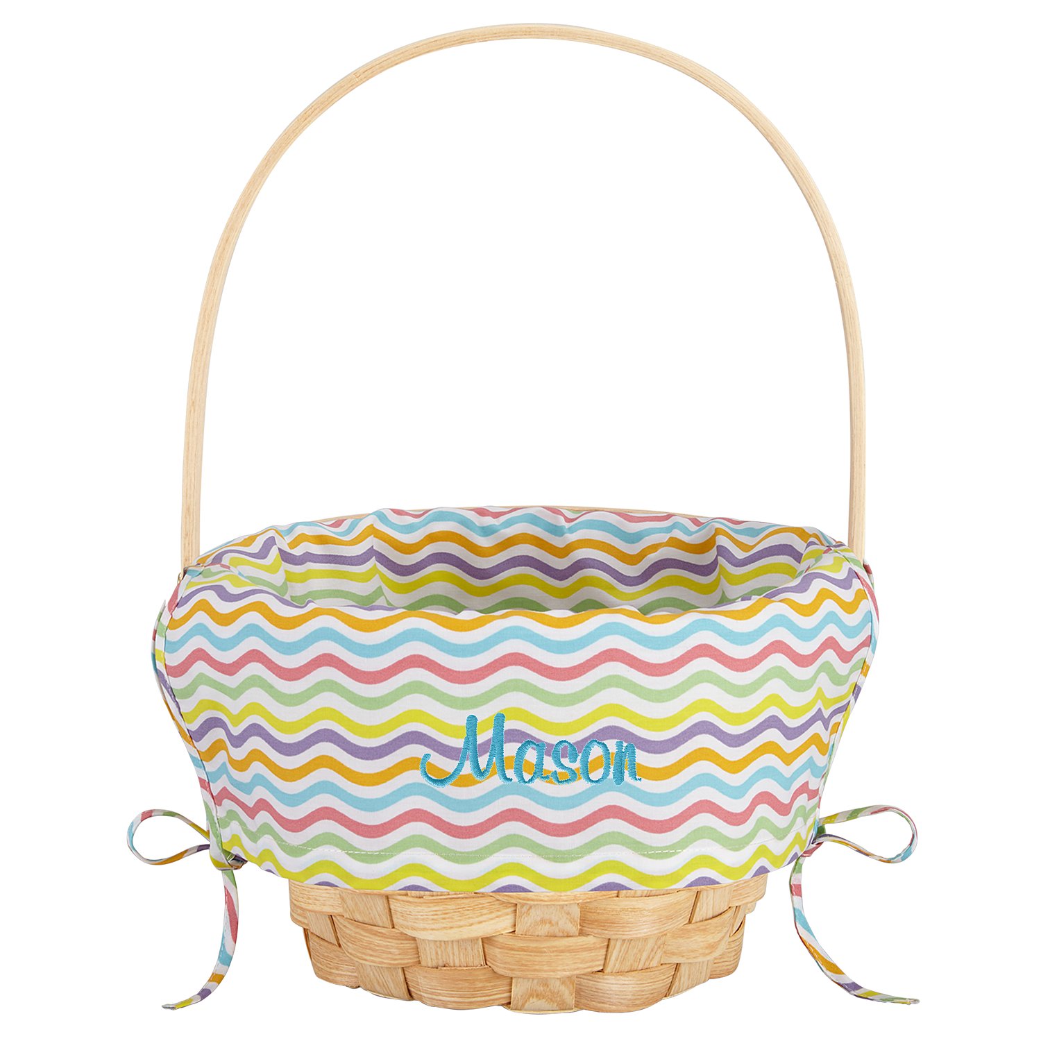 10" Create Your Own Easter Basket - Bright Colorful Waves-Teal