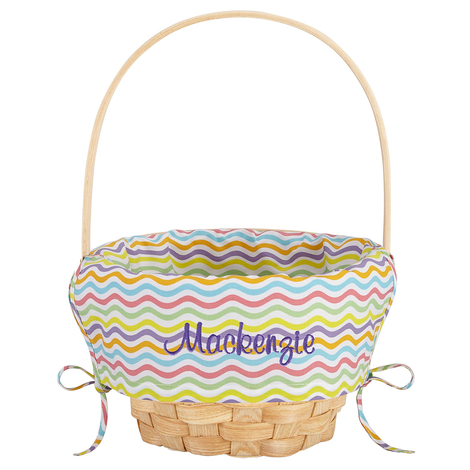 10" Create Your Own Easter Basket - Bright Colorful Waves-Purple