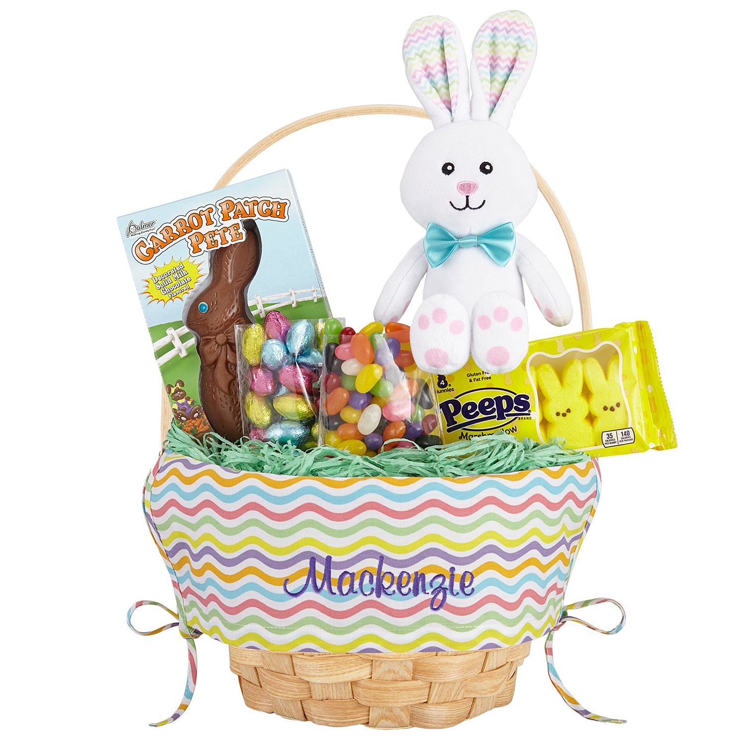 10" Create Your Own Easter Basket - Bright Colorful Waves with Candy-Purple