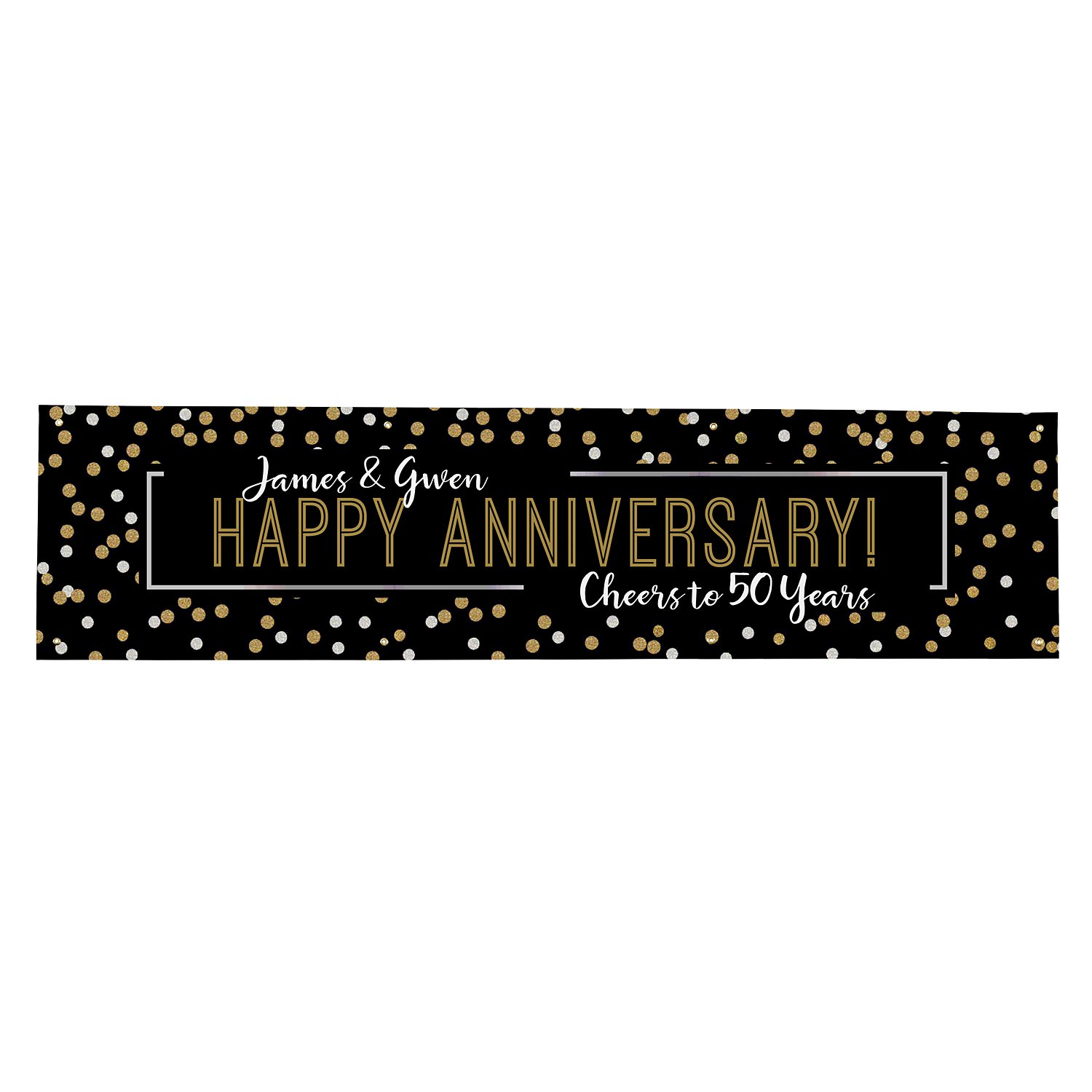 Celebration Banner-Black & Gold - 8ft