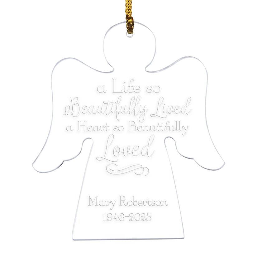 A Beautiful Life Memorial Angel Bauble