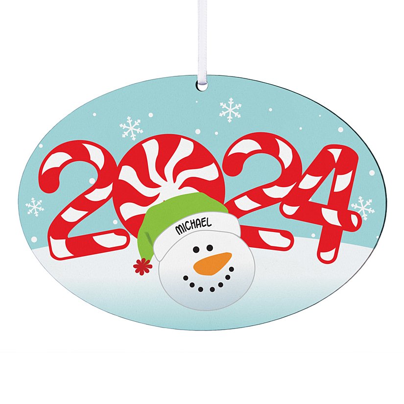 2024 Snowman Family Oval Ornament