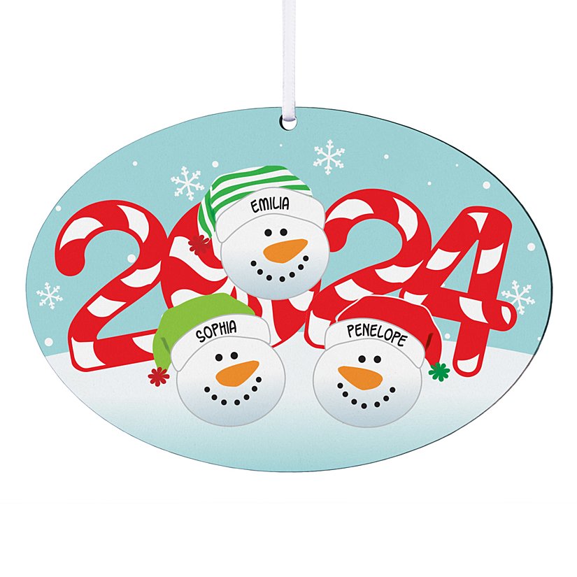 2024 Snowman Family Oval Ornament