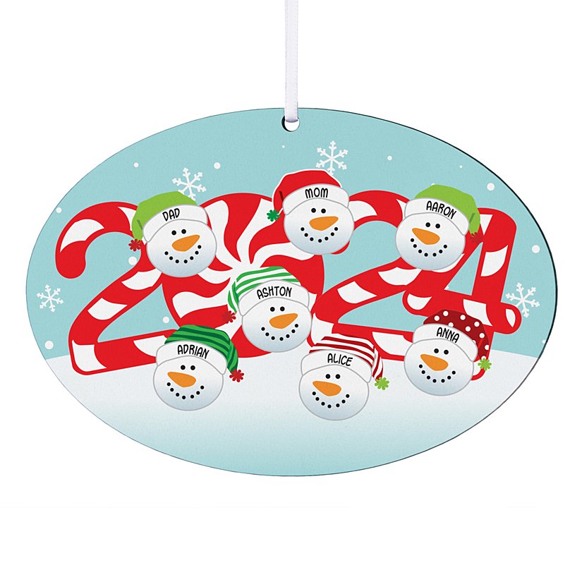 2024 Snowman Family Oval Ornament