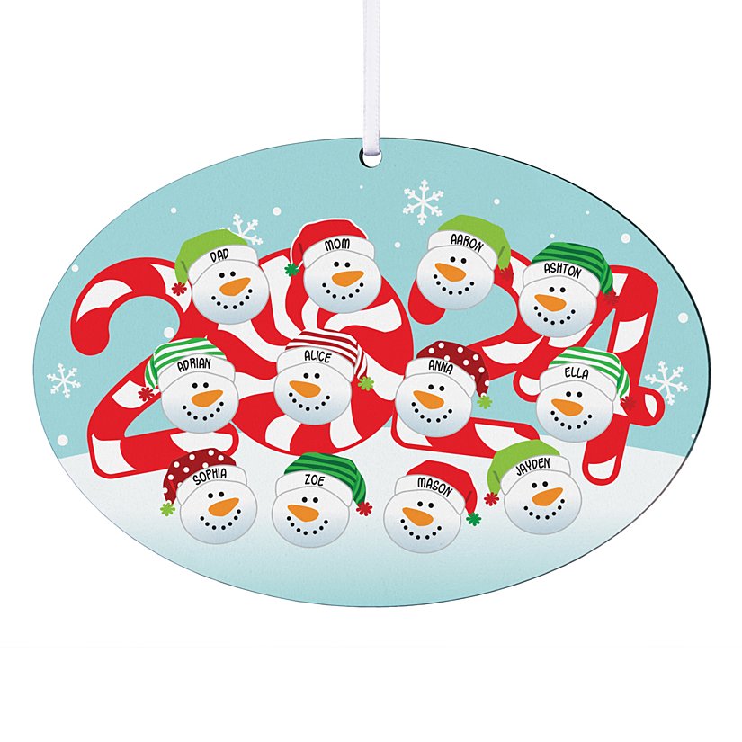 2024 Snowman Family Oval Ornament