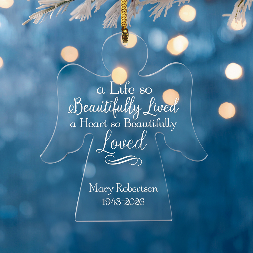 A Beautiful Life Memorial Angel Ornament