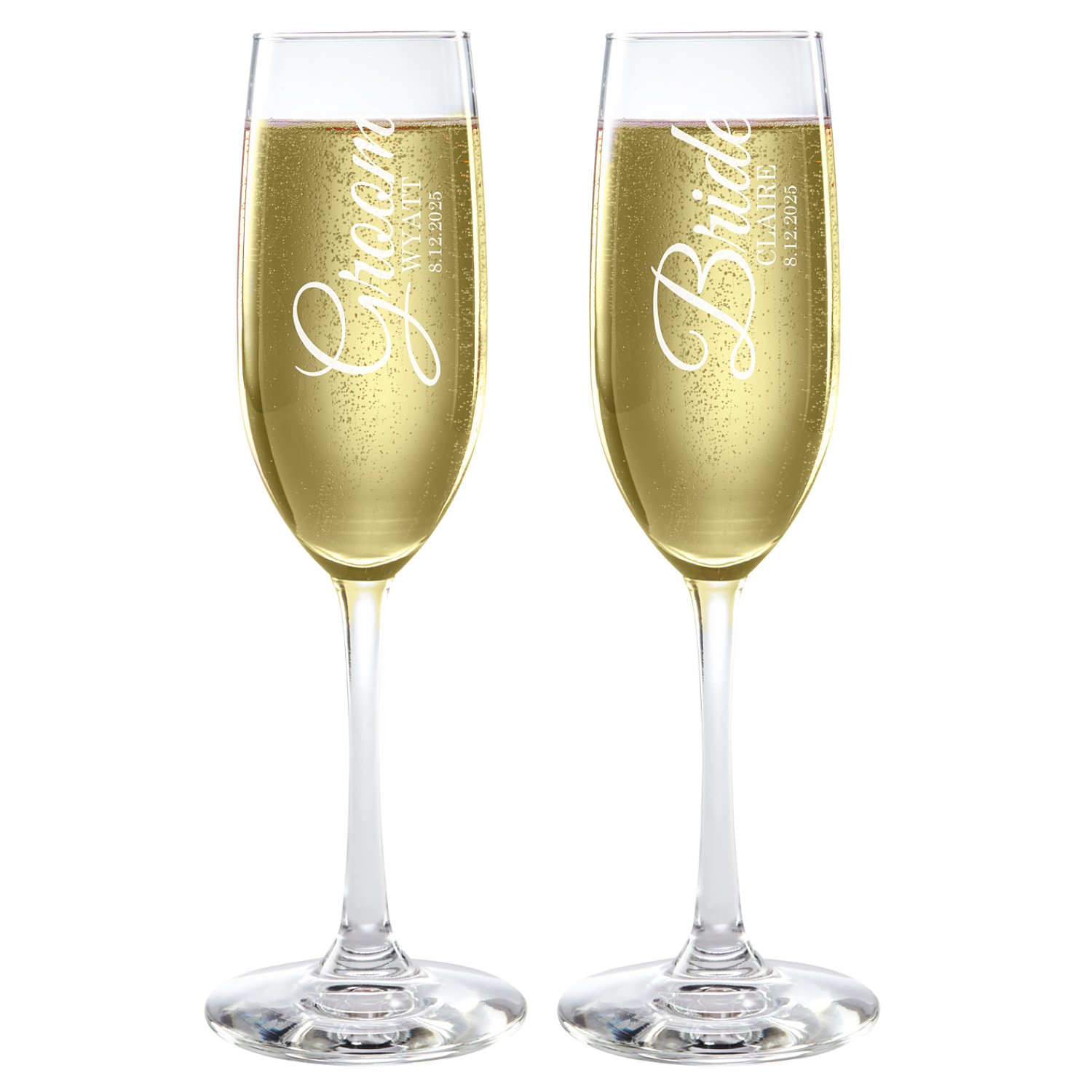 A Toast to Love Champagne Flutes Set - Bride/Groom