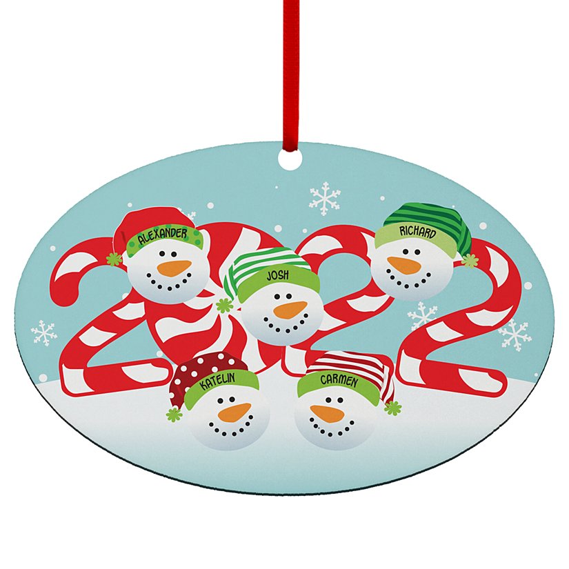 2022 Snowman Family Oval Ornament
