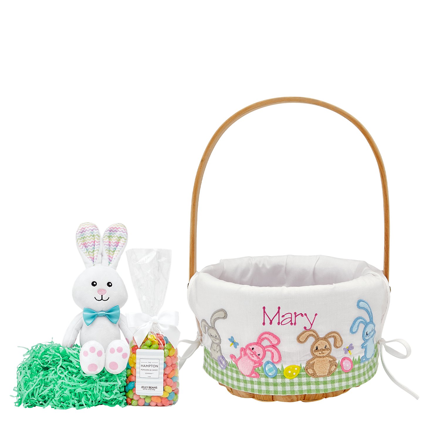 8" Create Your Own Easter Basket - Lots Of Bunnies With Candy - Pink