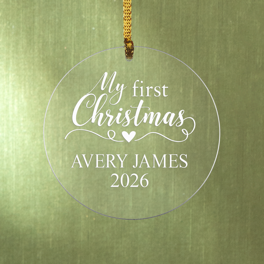 Baby's First Christmas Round Acrylic Ornament