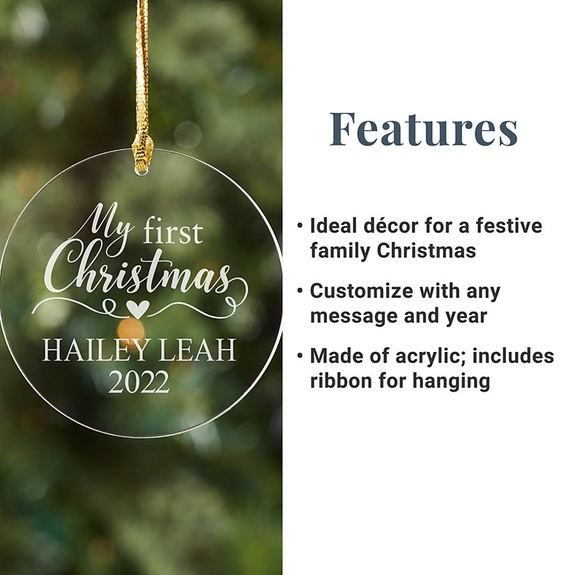 Baby's First Christmas Round Acrylic Ornament