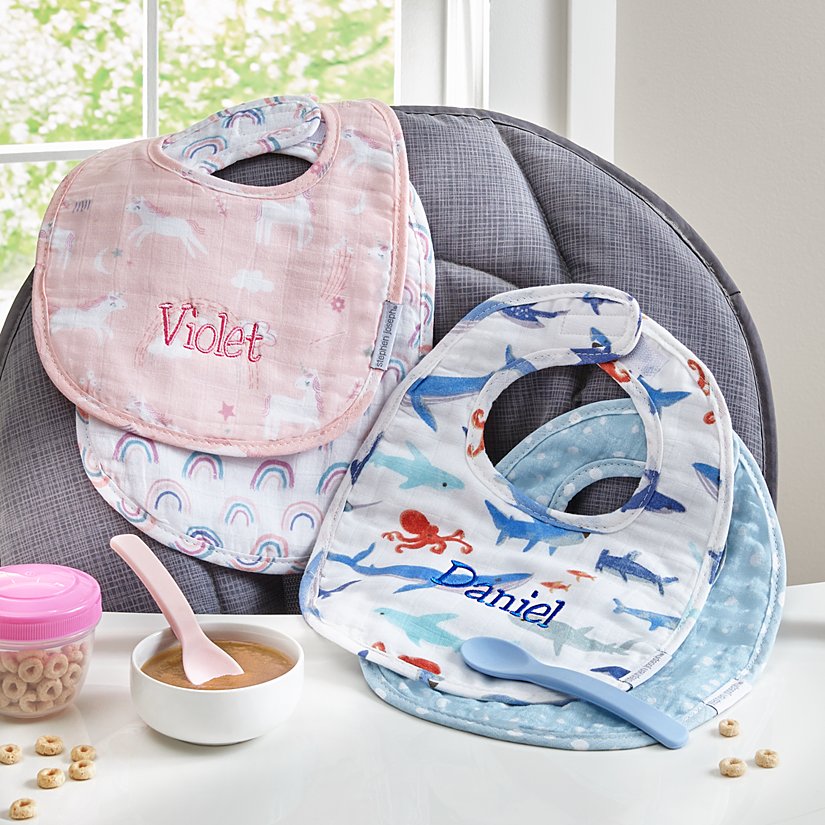 Stephen Joseph® Adorable Baby Personalized Bib & Spoon Set