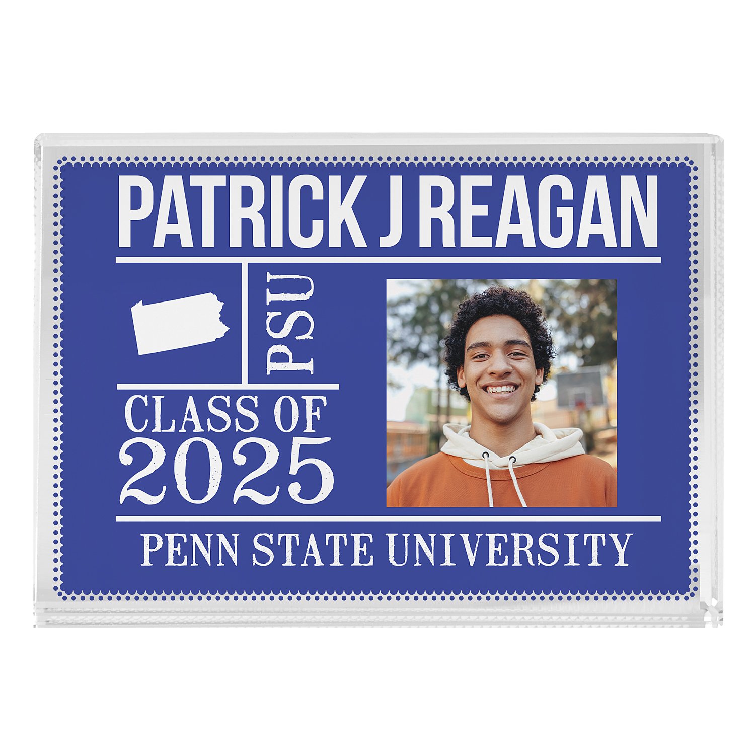 All About The Graduate Photo Keepsake Block - Blue