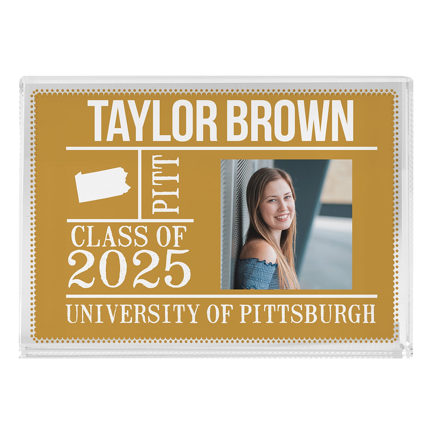 All About The Graduate Photo Keepsake Block - Gold