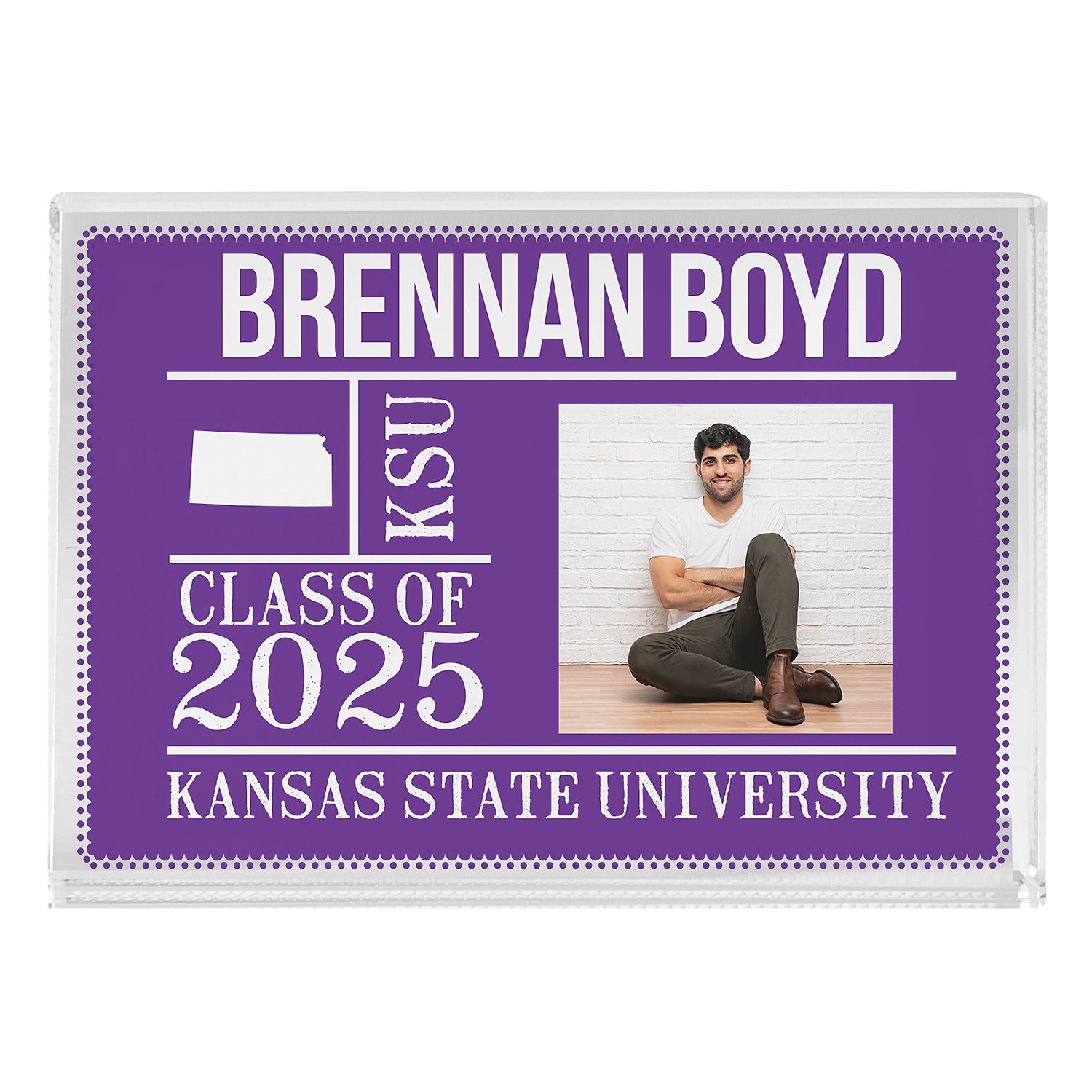 All About The Graduate Photo Keepsake Block - Purple
