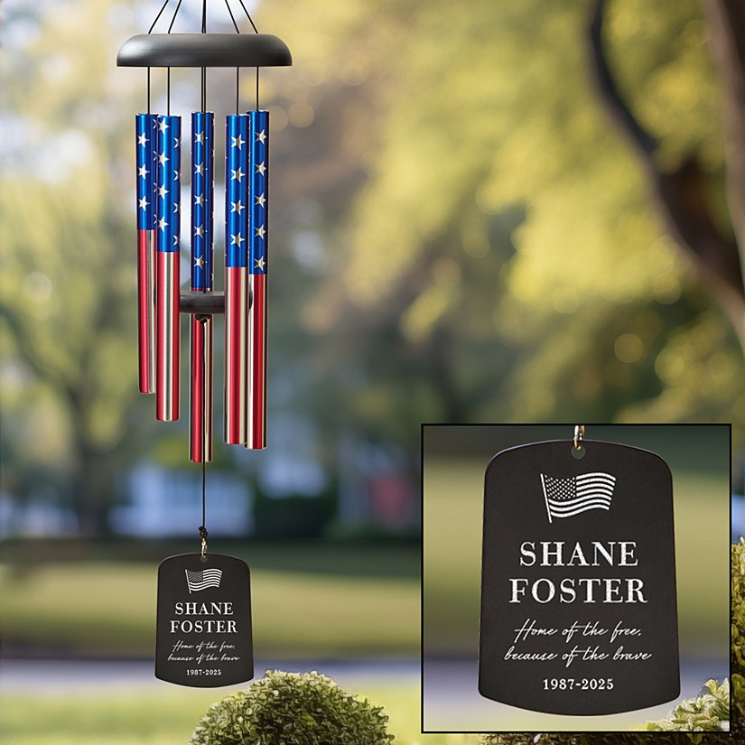 Memorial Day American Flag Wind Chime