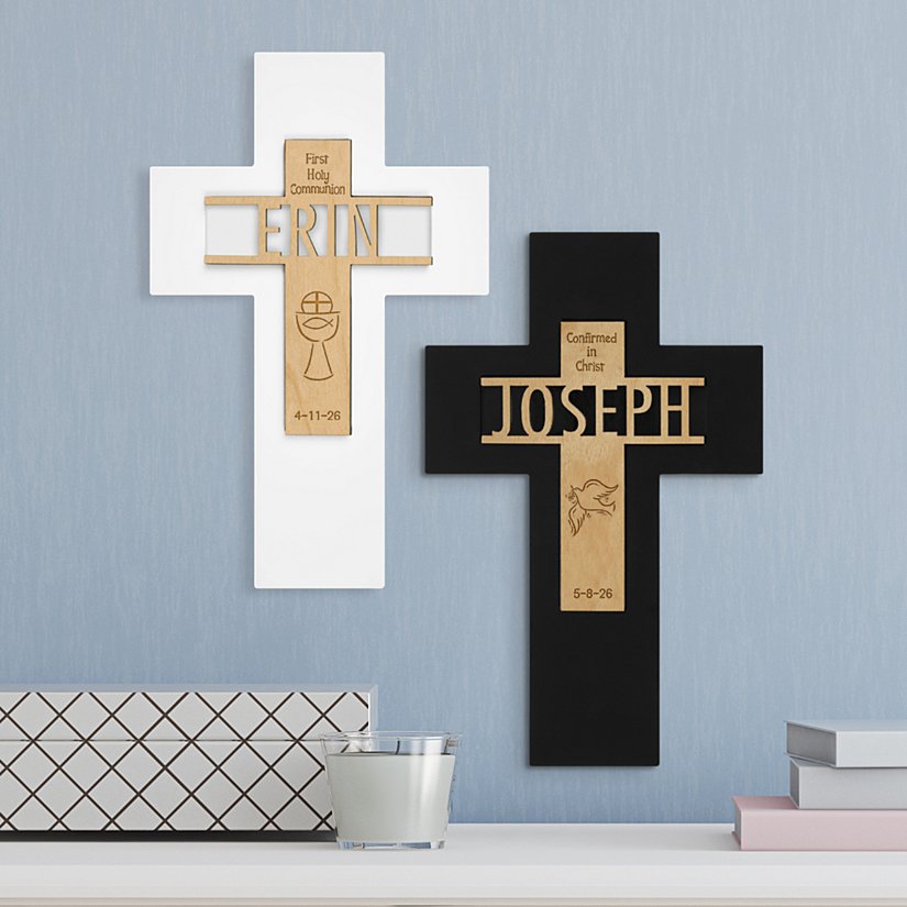 Holy Sacrament Personalized Wooden Cross
