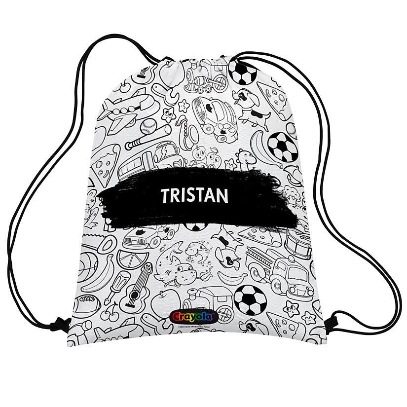 Crayola™ B&W Coloring Book Pattern Drawstring Bag