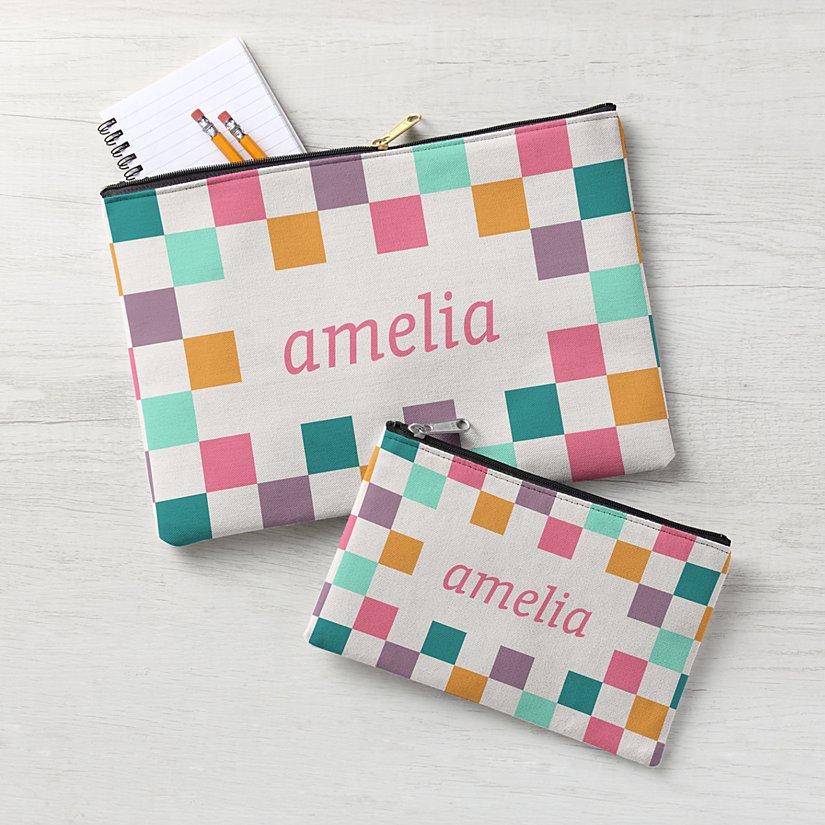 Checkered Sweets Zipper Pouch