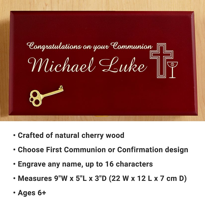 Heirloom Communion & Confirmation Personalized Memory Box with Lock