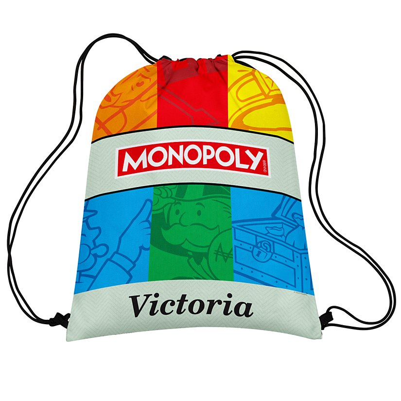 Monopoly Color Blocked Icons Drawstring Bag