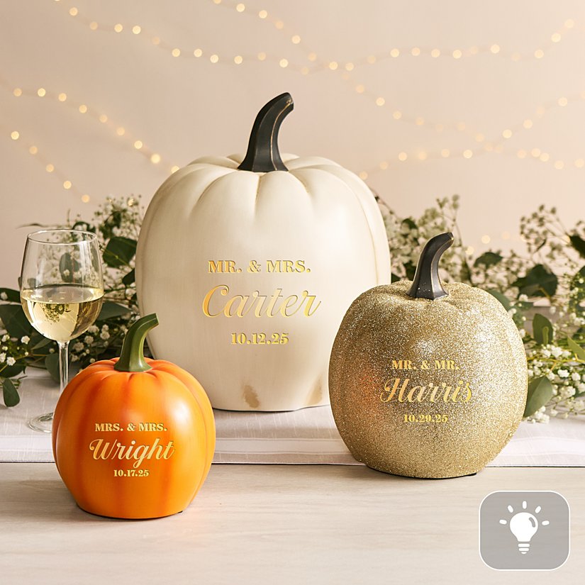 Illuminated Wedding Couple Pumpkin Collection