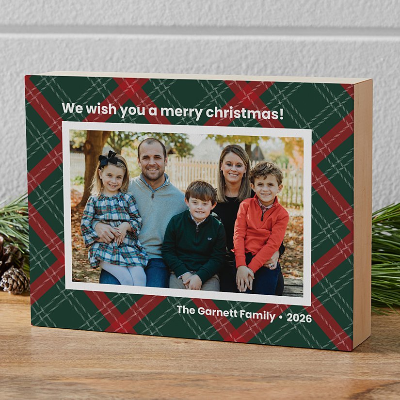 Holiday Wishes Photo Wooden Block
