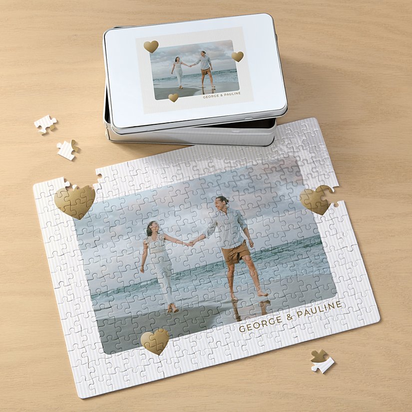 Golden Hearts Photo Puzzle
