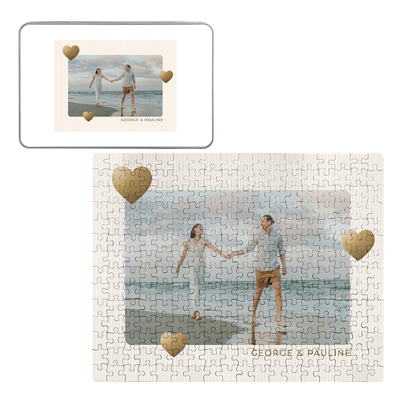 Golden Hearts Photo Puzzle