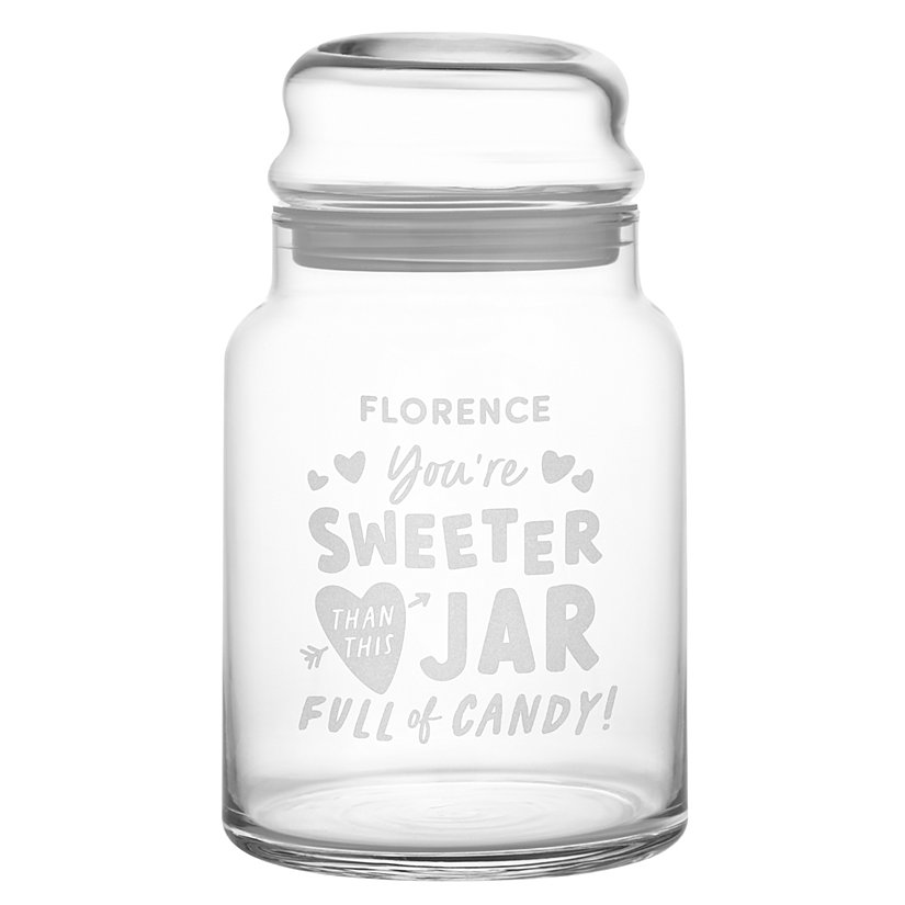 Sweet Sentiments Glass Treat Jar 2 Sweet Sentiments Glass Treat Jar