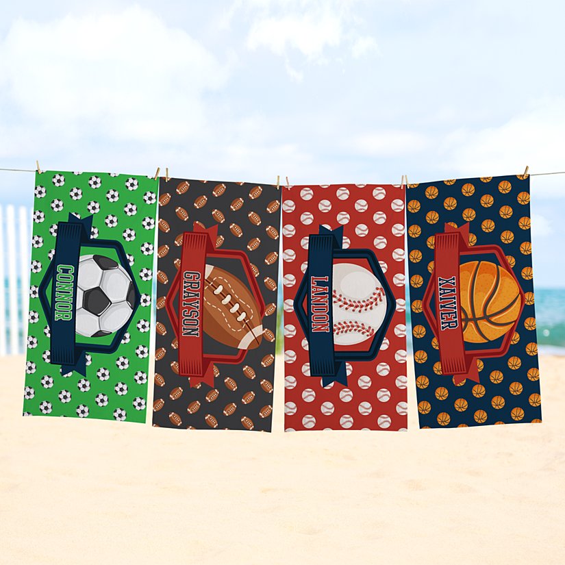 Athletic Fun Personalized Beach Towel