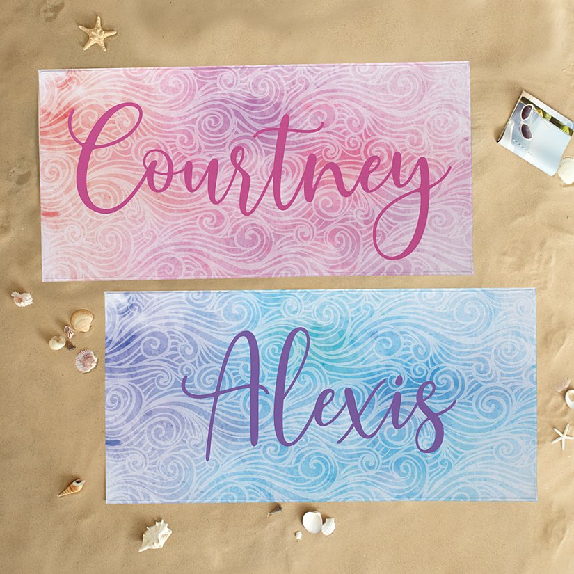 Artistic Waves Personalized Beach Towel