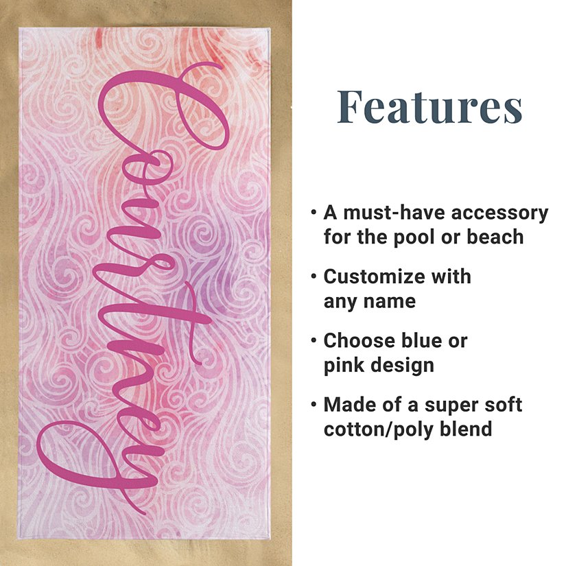 Artistic Waves Personalized Beach Towel