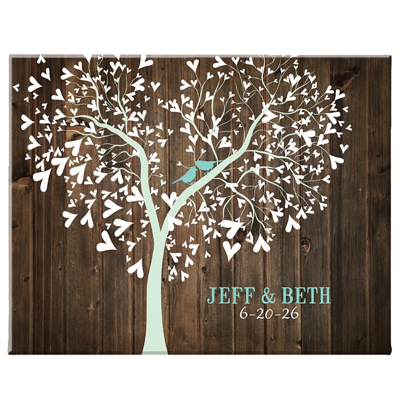 Charming Lovebirds Personalized Canvas