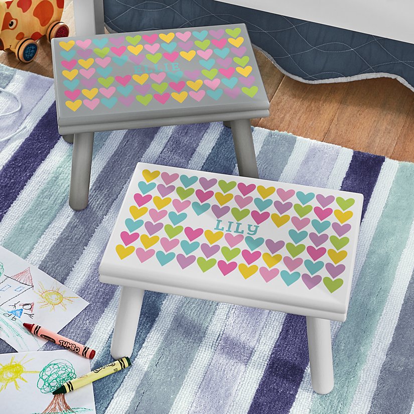 Abundance of Hearts Personalized Step Stool