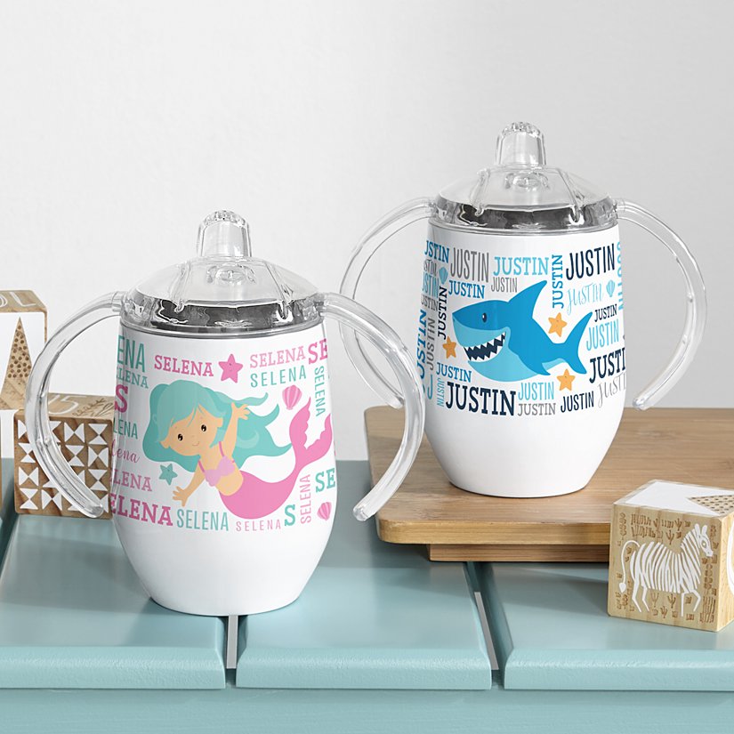 Adorable Seaside Personalized Sippy Cup