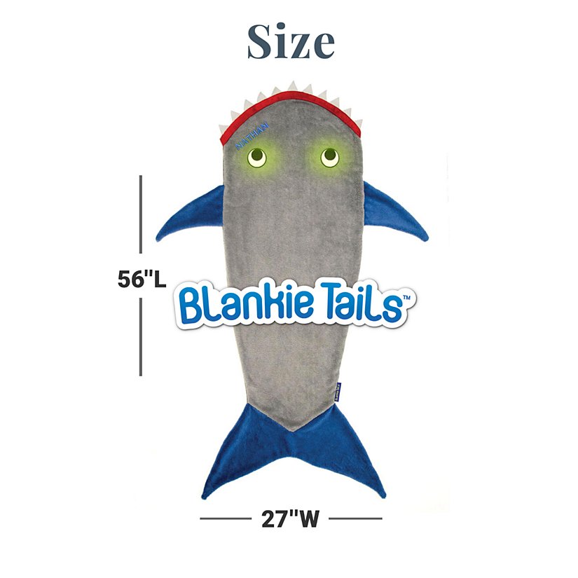 Blankie Tails® Glow-In-The-Dark Personalized Shark Blanket