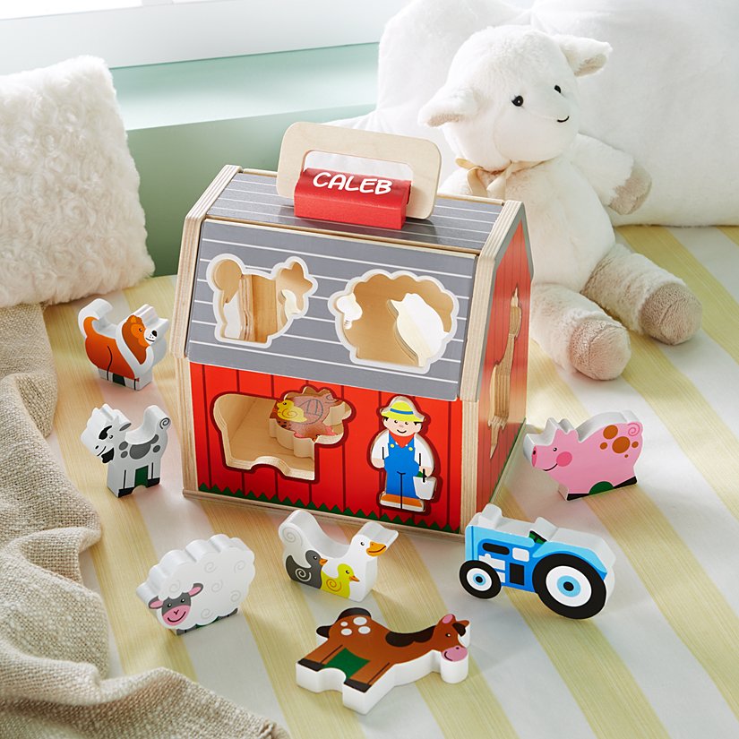 Melissa & Doug® Wooden Animal Sorting Personalized Barn