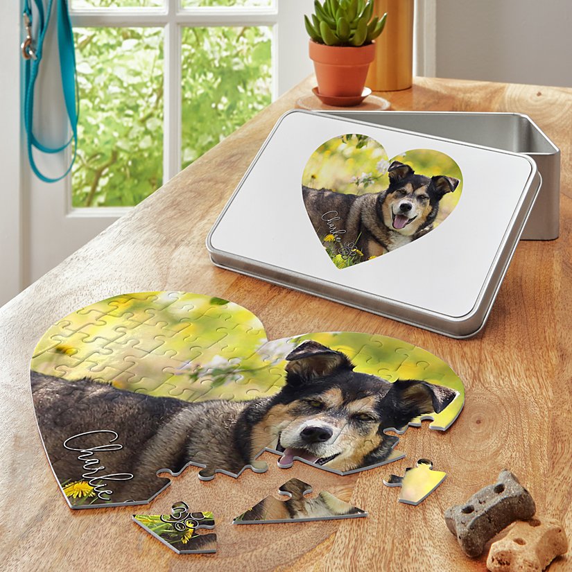 Best Buddy Personalized Photo Heart Puzzle & Tin