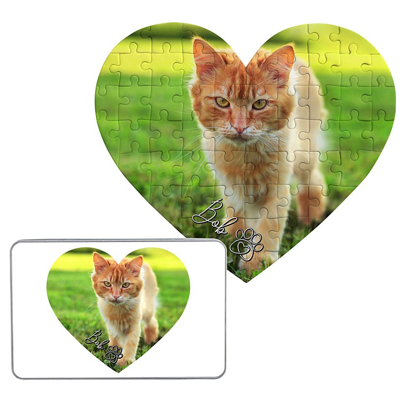 Best Buddy Personalized Photo Heart Puzzle & Tin