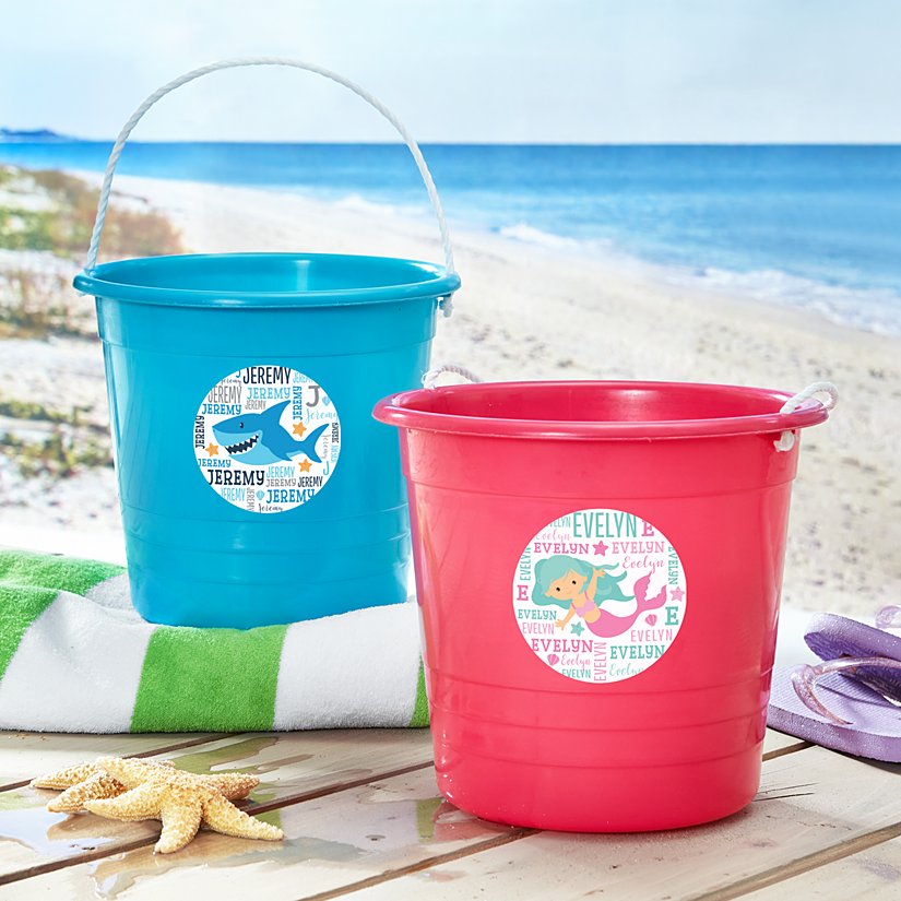 Adorable Beachy Sand Personalized Pail